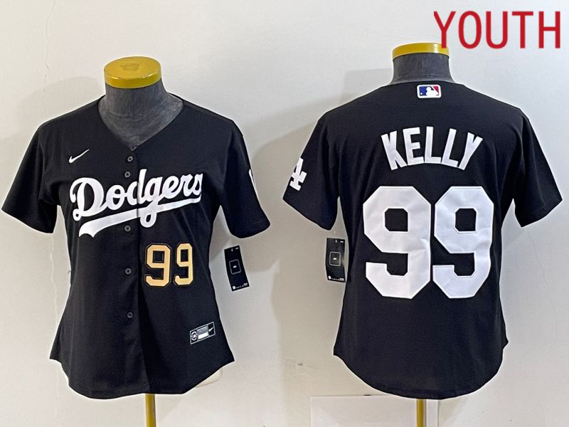 Youth Los Angeles Dodgers 99 Kelly Black 2024 Nike Game MLB Jersey style 4